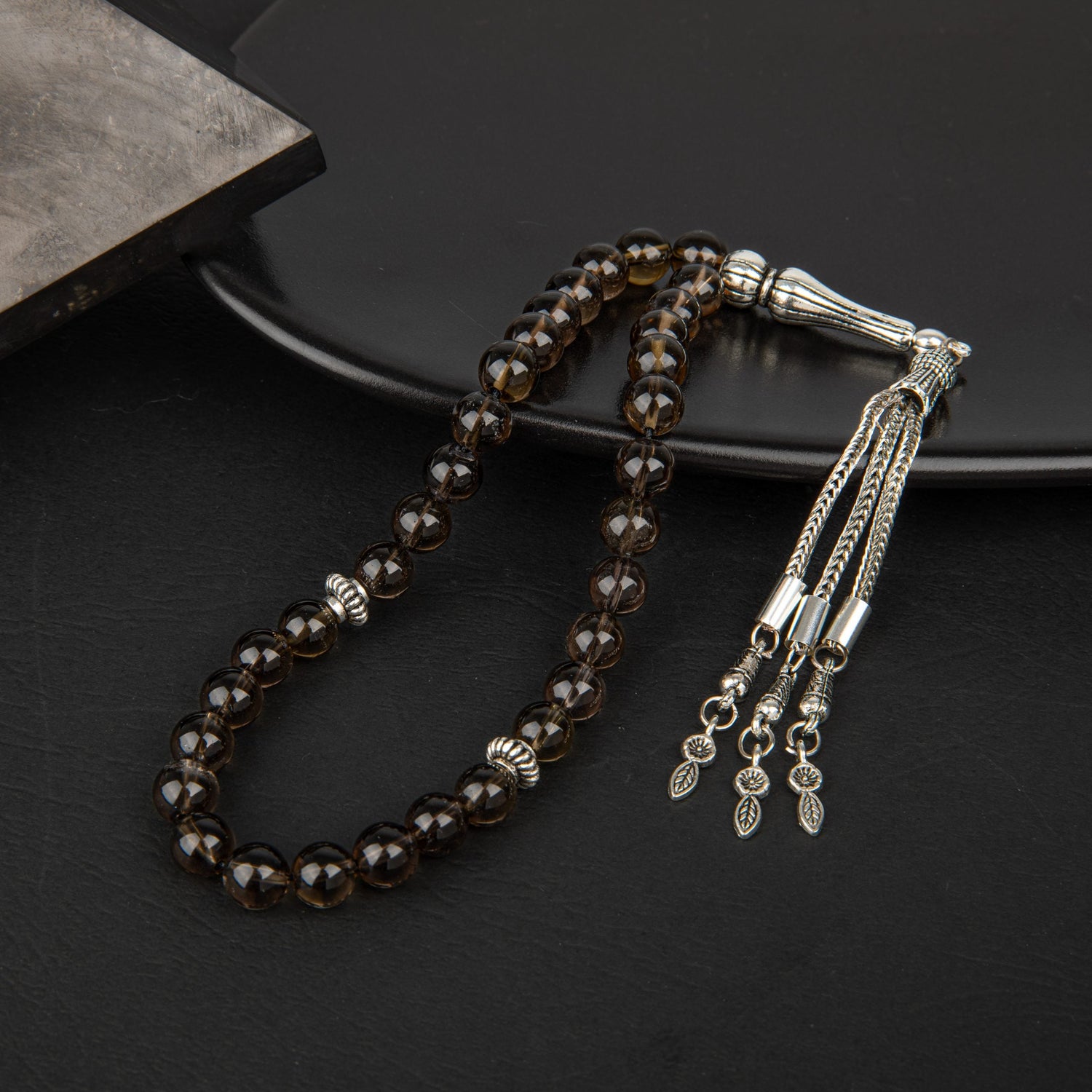 Dumanlı Kuvars Doğal Taş Tesbih 33lük - 8mm