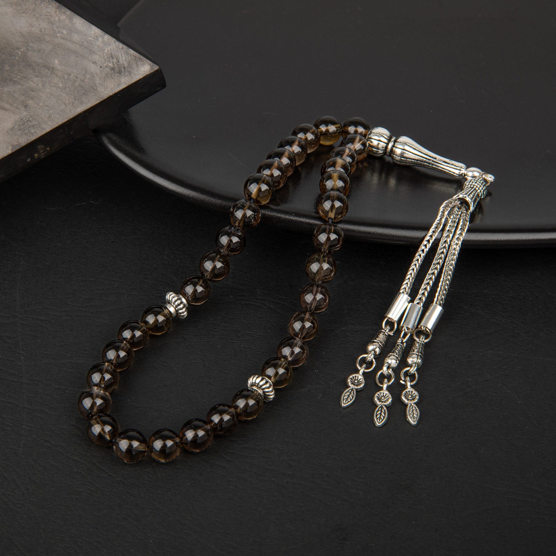 Dumanlı Kuvars Doğal Taş Tesbih 33lük - 8mm