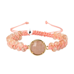 Güneş Taşı Doğal Taş Makrome Bileklik