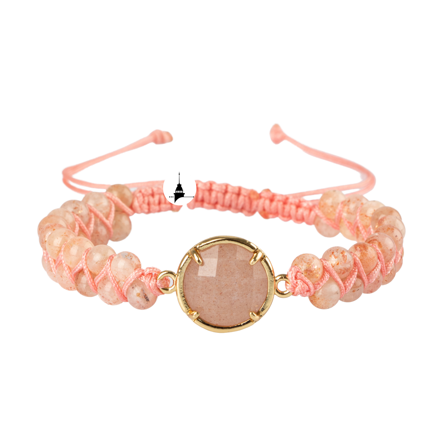 Güneş Taşı Doğal Taş Makrome Bileklik