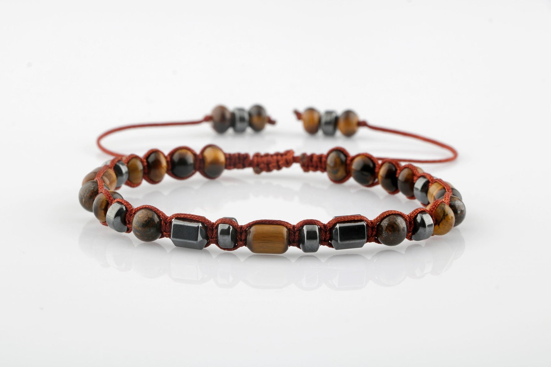 Egemen Kaplan Gözü-Hematit-Azurit Doğal Taş Erkek Bileklik