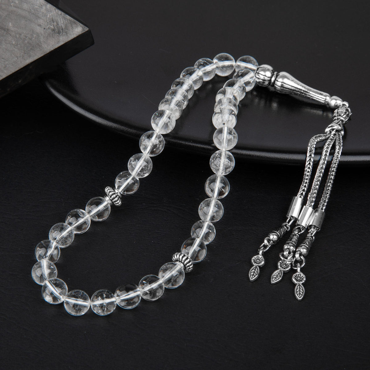 Kristal Kuvars Doğal Taş Tesbih 33lük - 8mm