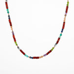 Kırmızı Akik-Ay Taşı-Ametist-Güneş Taşı-Yeşim-Amazonit Doğal Taş Kolye