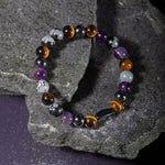 Kova Burcu Bileklik Ametist, Golden Obsidyen, İspanyol Varisit, Kaplan Gözü