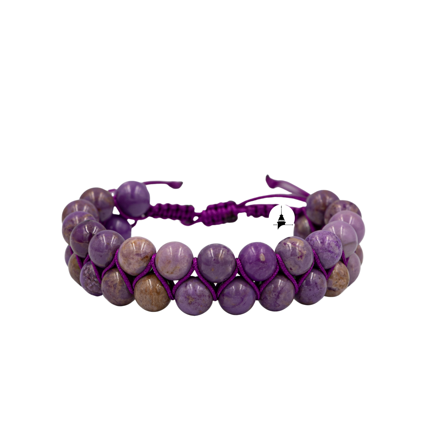 Fosfosiderit 8mm Çift Sıra Makrome Doğal Taş Bileklik