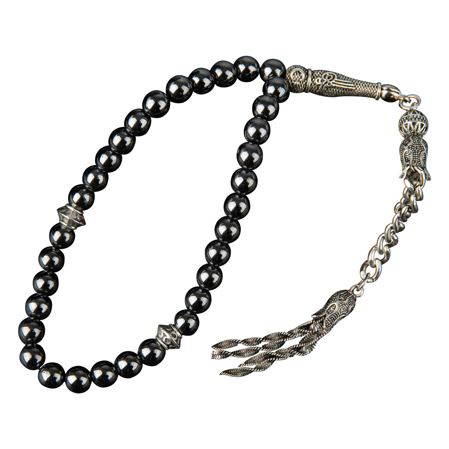 Hematit Doğal Taş Tesbih 33lük - 6mm