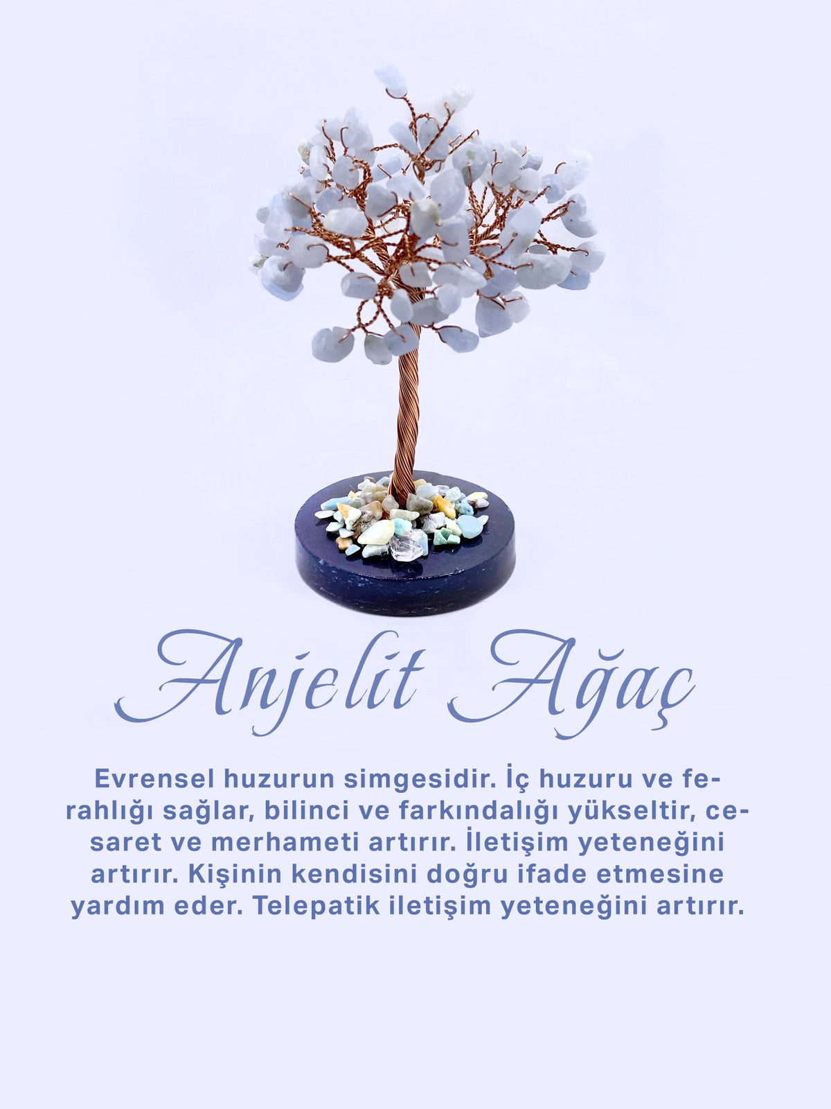 Anjelit Doğal Taş Ağaç - Akik Taşı Zemin Üzerine