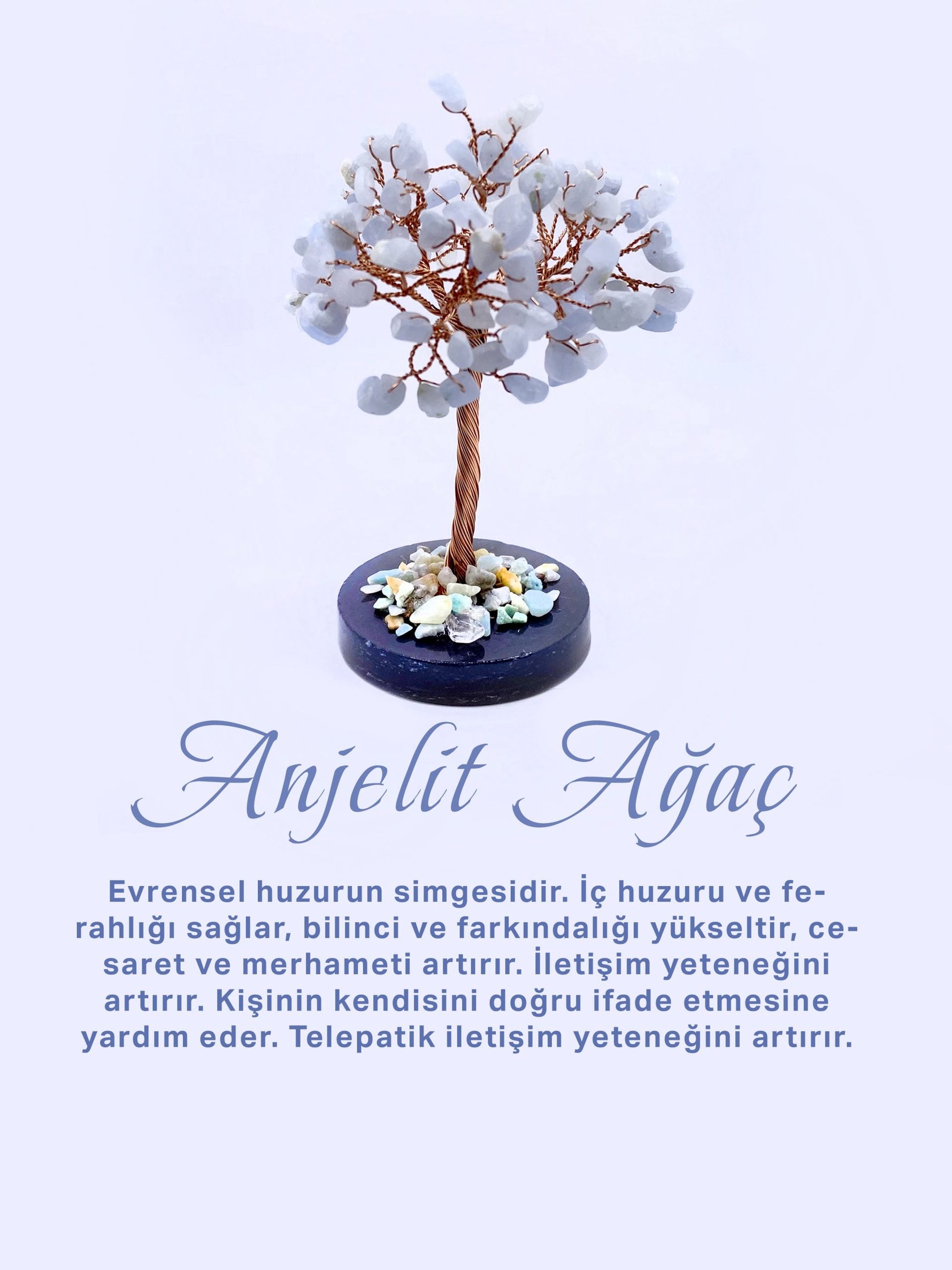 Anjelit Doğal Taş Ağaç - Akik Taşı Zemin Üzerine