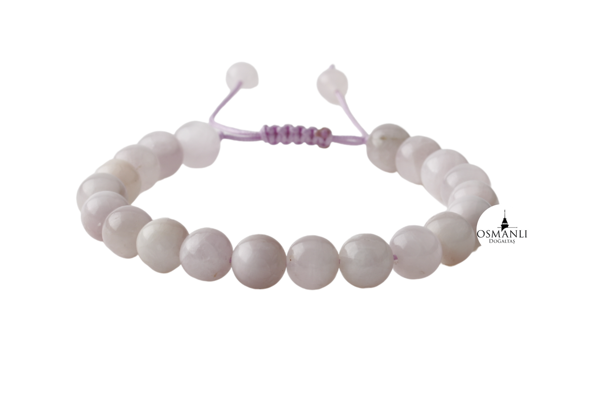 Kunzit 8mm Merdiven Kapama Doğal Taş Bileklik
