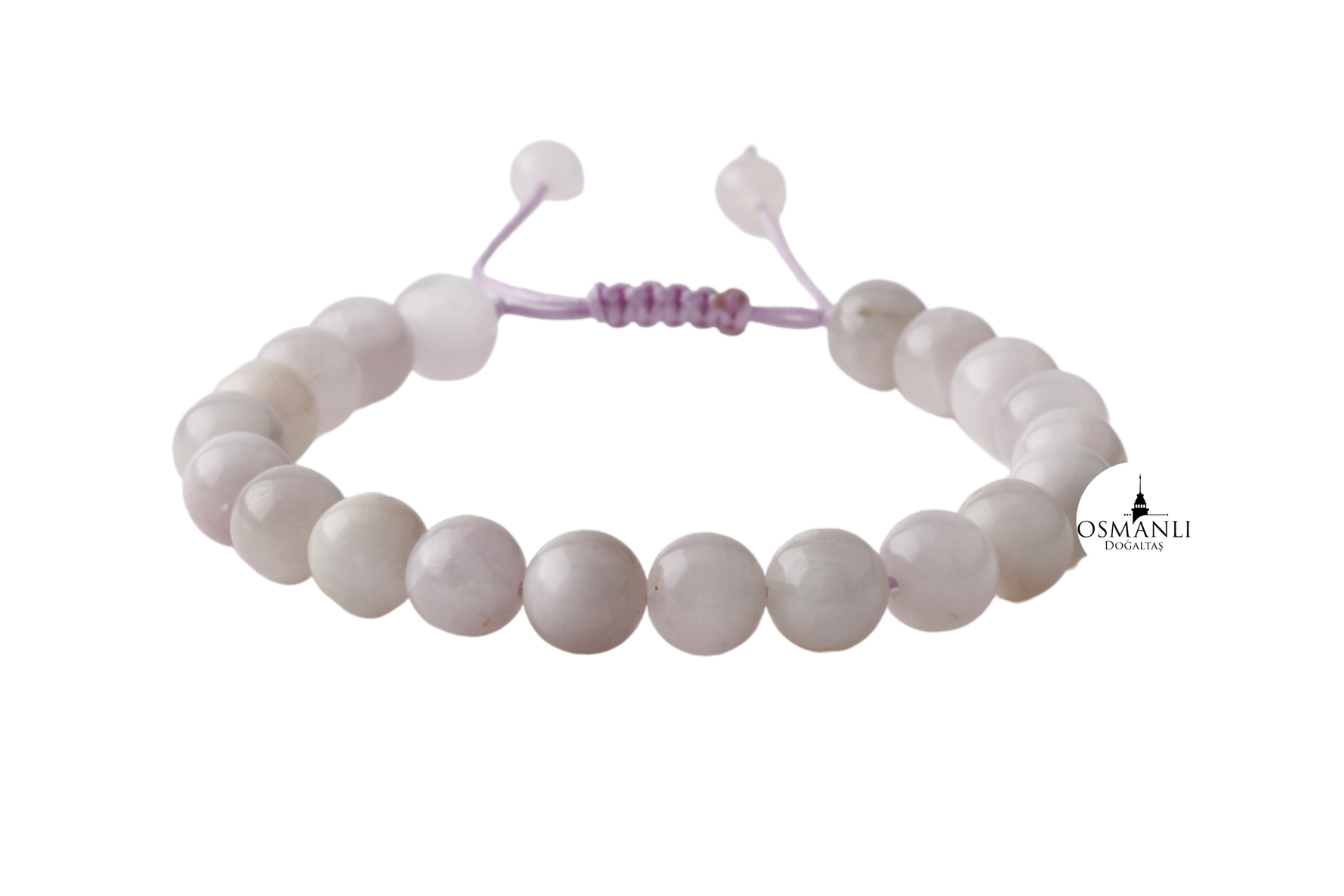 Kunzit 8mm Merdiven Kapama Doğal Taş Bileklik