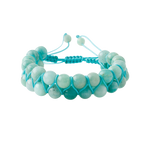 Amazonit 8mm Çift Sıra Makrome Doğal Taş Bileklik