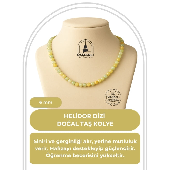 Helidor 6 mm Dizi Doğal Taş Kolye
