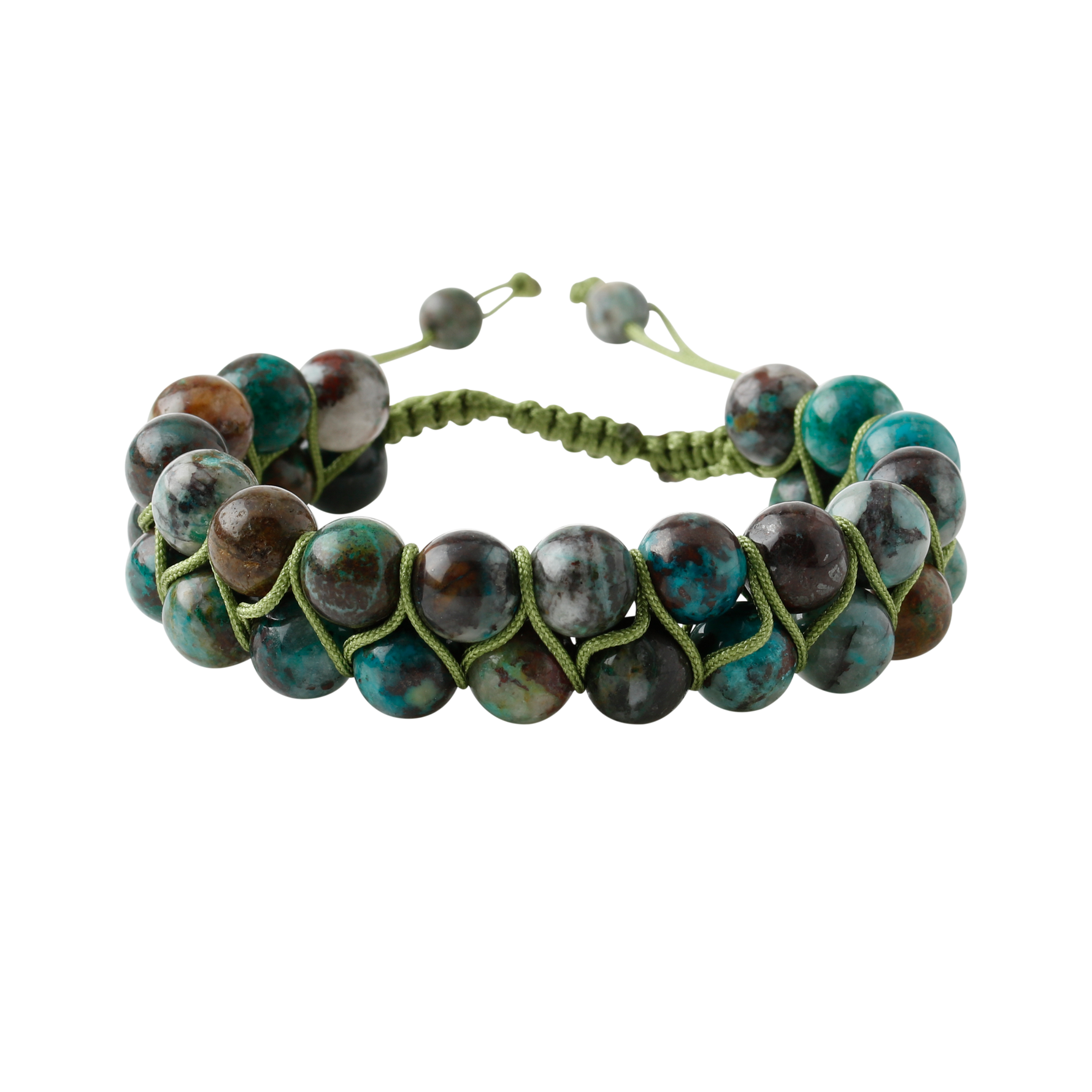 Krizokol 8mm Çift Sıra Makrome Doğal Taş Bileklik