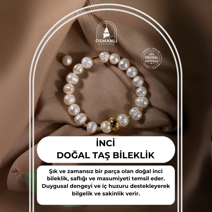 İnci Doğal Taş Bileklik