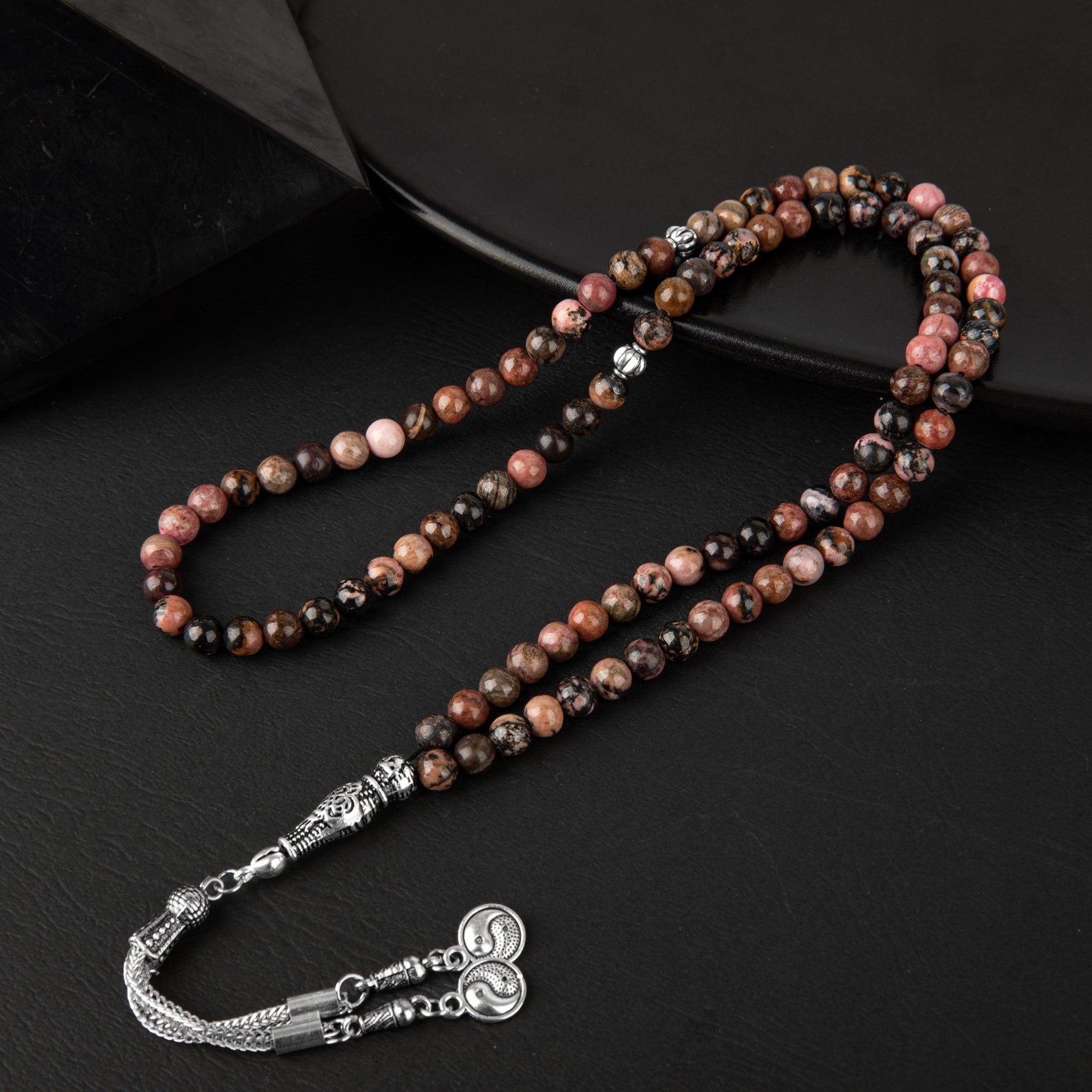 Rodonit Doğal Taş Tesbih 99luk - 6mm