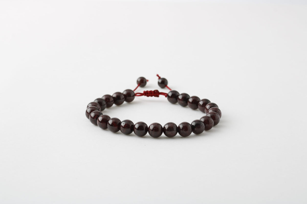 Bordo Granat Lal 8mm Merdiven Kapama Doğal Taş Bileklik