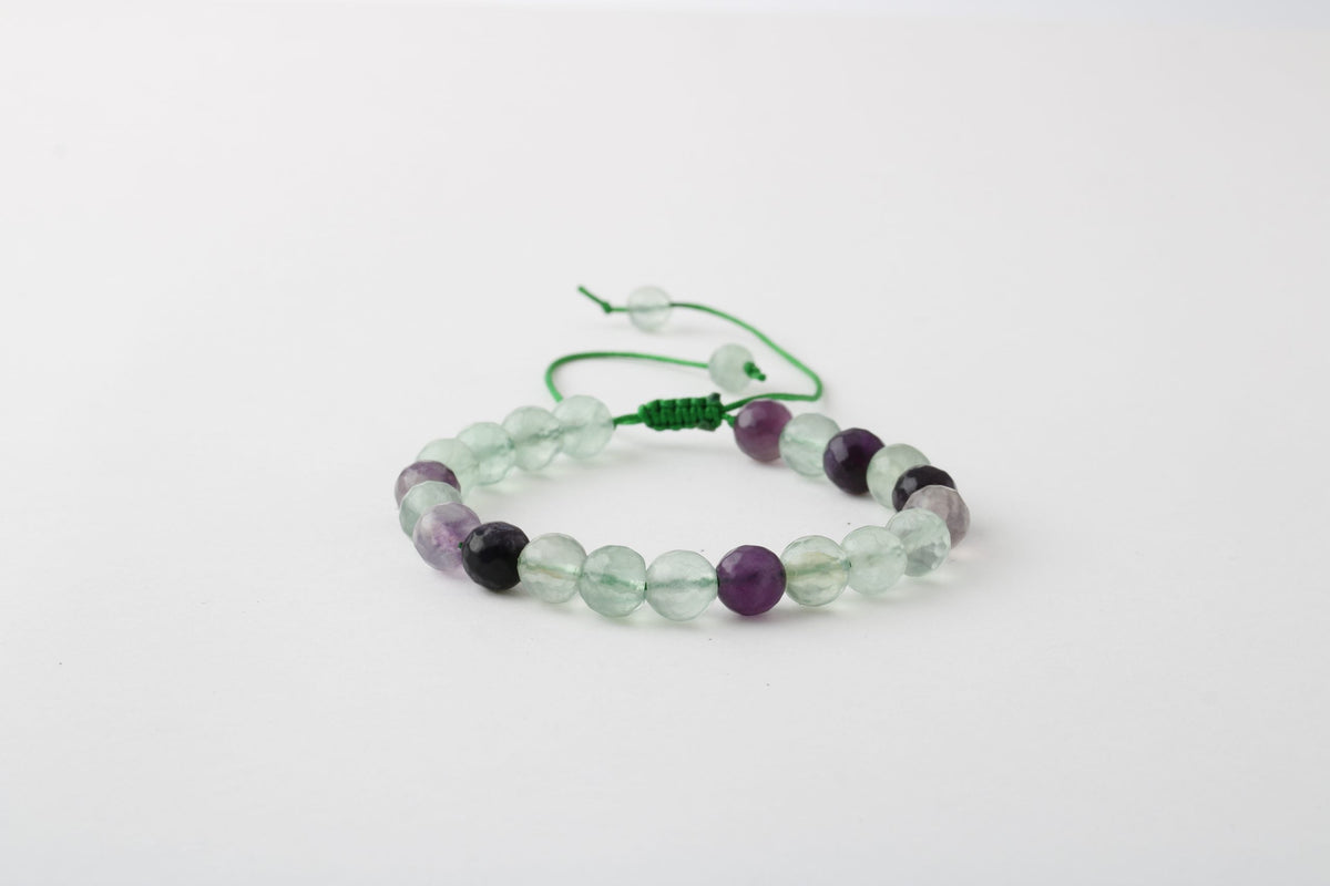 Yeşil Florit 8mm Merdiven Kapama Doğal Taş Bileklik