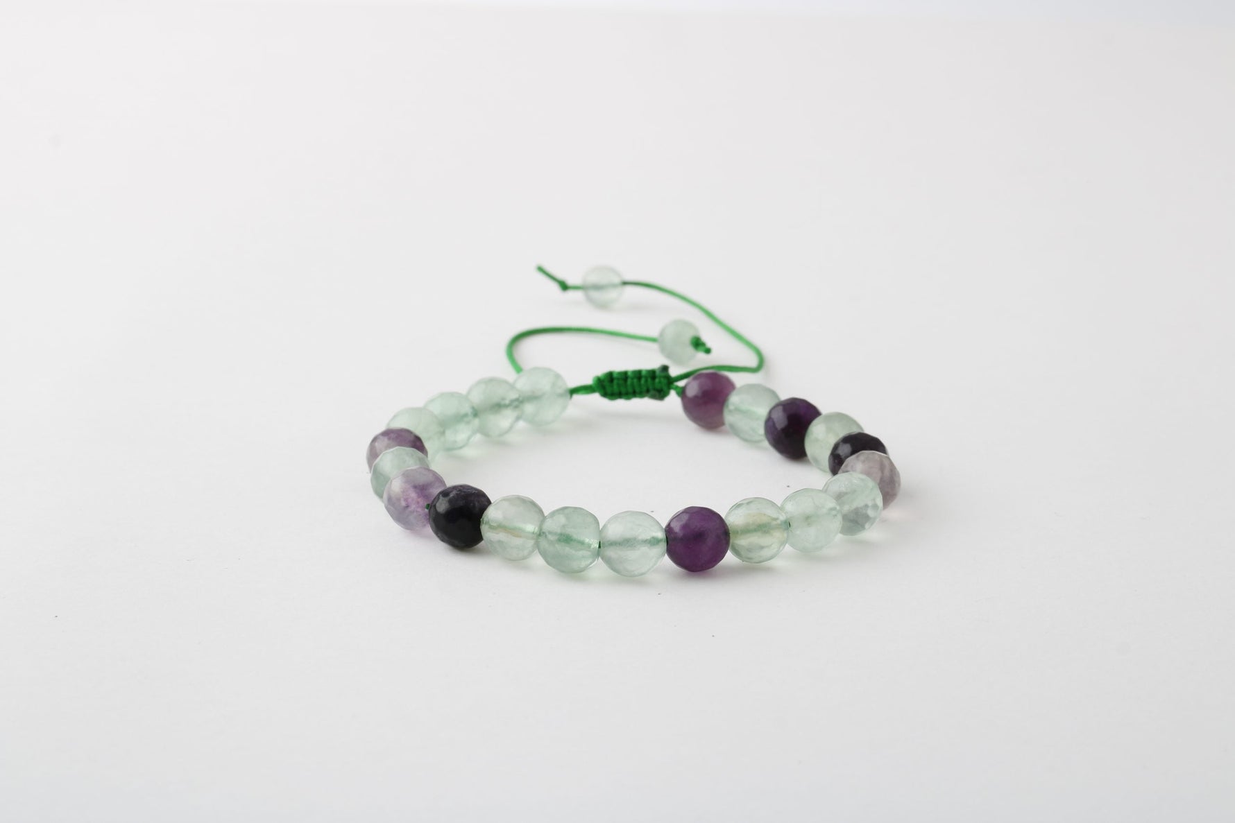 Yeşil Florit 8mm Merdiven Kapama Doğal Taş Bileklik