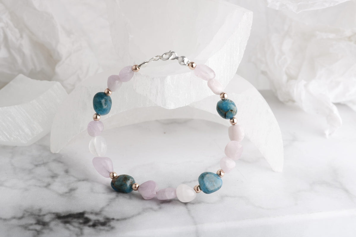 Sarel, Apatit-Pembe Gül Kuvars Doğaltaş Bileklik