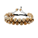 Sedef 8mm Çift Sıra Makrome Doğal Taş Bileklik