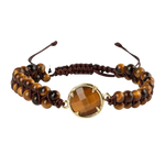 Kaplan Gözü Doğal Taş Makrome Bileklik