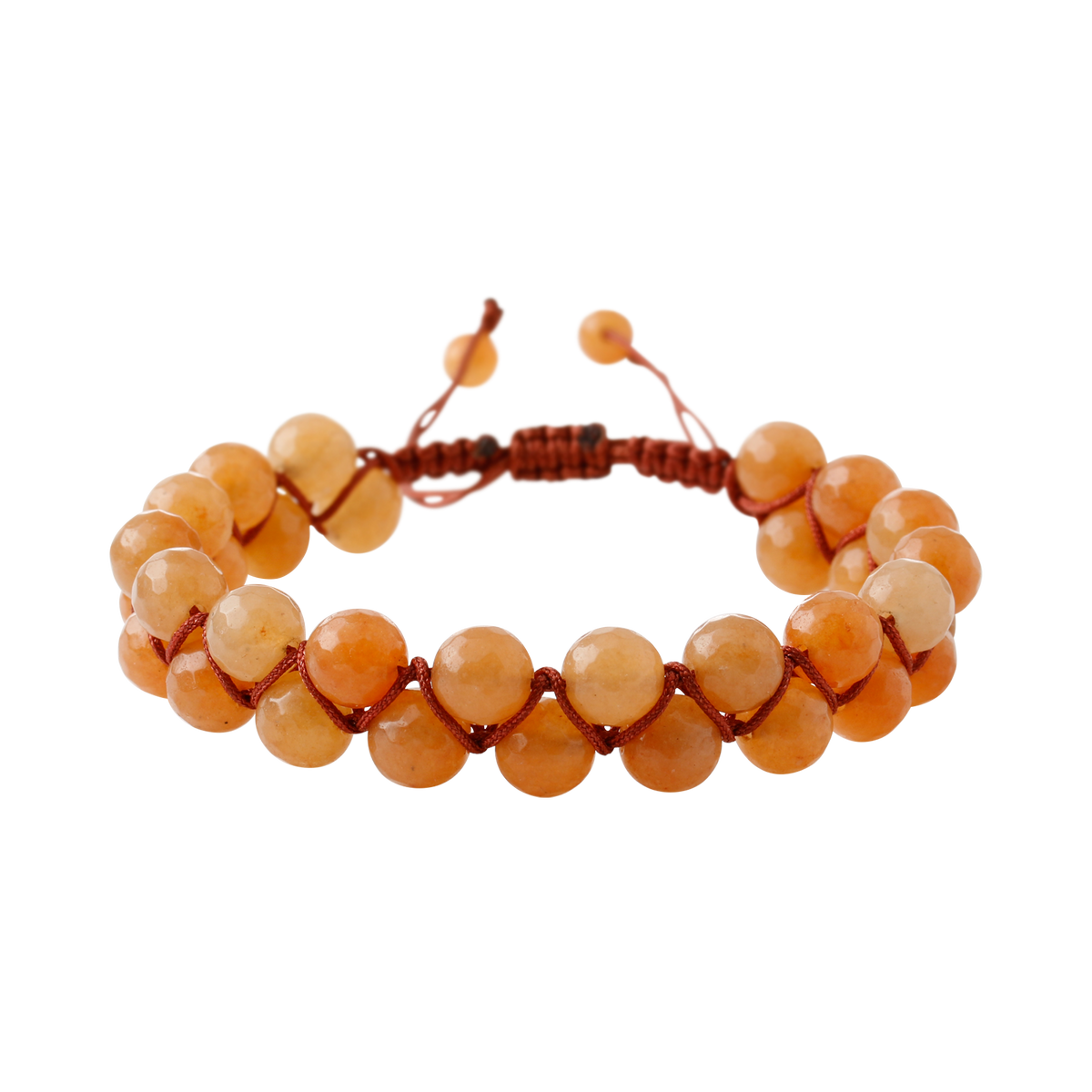 Turuncu Aventurin 8mm Çift Sıra Makrome Doğal Taş Bileklik