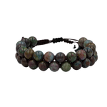 Ruby Kiyanit 8mm Çift Sıra Makrome Doğal Taş Bileklik