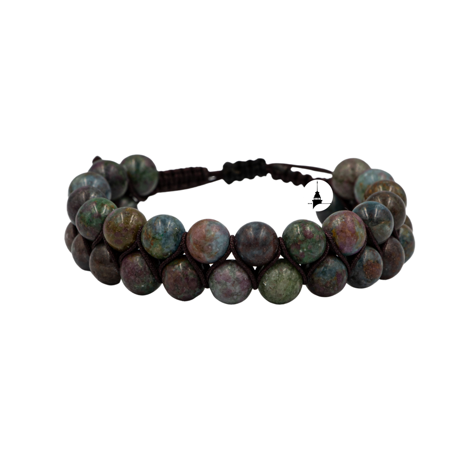 Ruby Kiyanit 8mm Çift Sıra Makrome Doğal Taş Bileklik