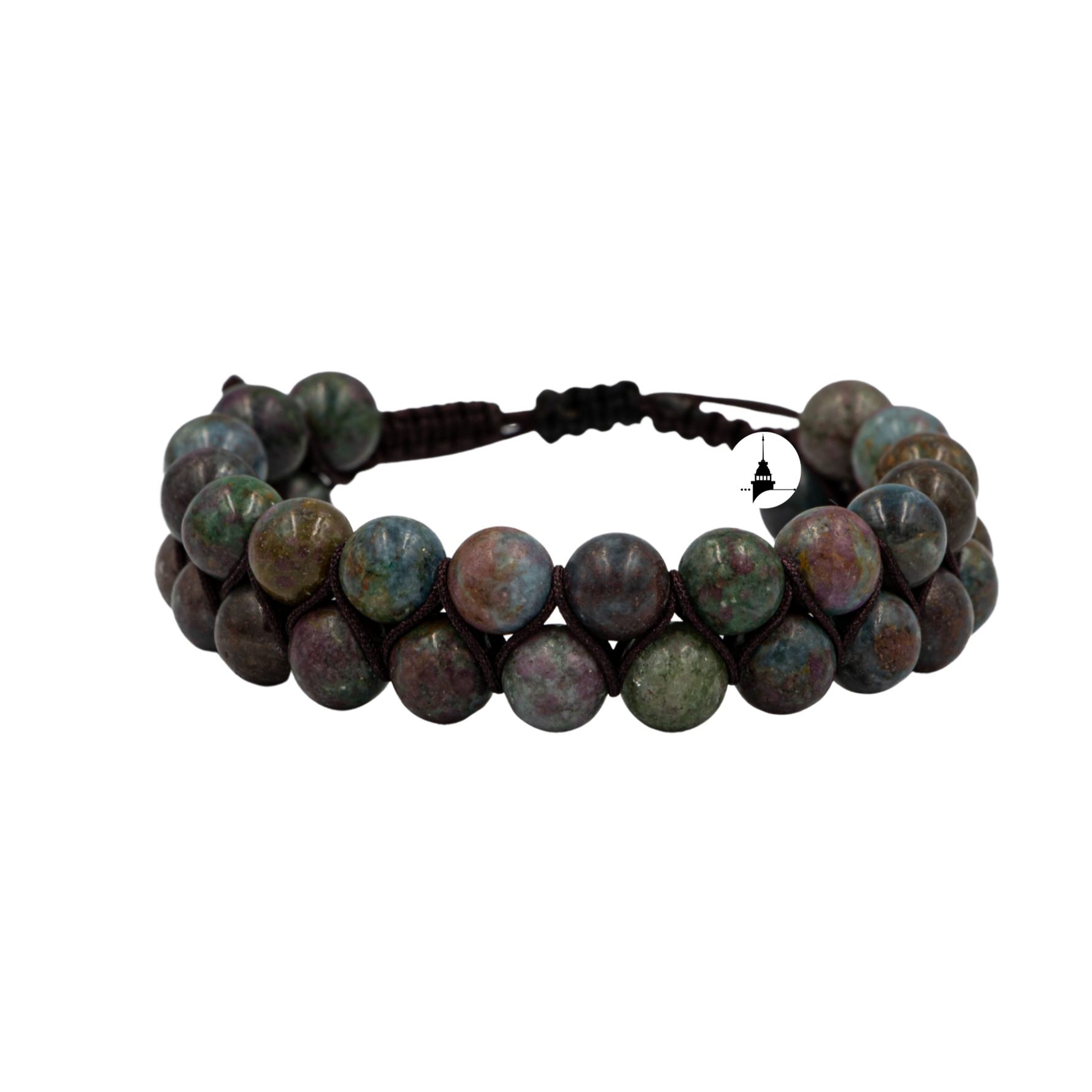 Ruby Kiyanit 8mm Çift Sıra Makrome Doğal Taş Bileklik