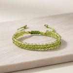 Zebercet Peridot 3-4mm Çift Sıra Doğal Taş Bileklik