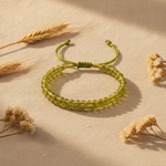 Zebercet Peridot 3-4mm Çift Sıra Doğal Taş Bileklik