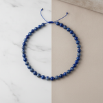 Lapis Lazuli 8 mm Düğümlü Doğal Taş Kolye