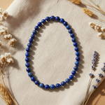 Lapis Lazuli 8 mm Düğümlü Doğal Taş Kolye