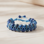 Lapis Lazuli 8mm Çift Sıra Makrome Doğal Taş Bileklik