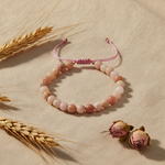 Opal Pembe 6mm Merdiven Kapama Doğal Taş Bileklik