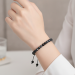 Karlı Obsidyen 6mm Merdiven Kapama Doğal Taş Bileklik
