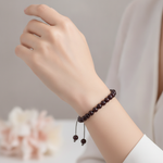 Bordo Granat Lal 6mm Merdiven Kapama Doğal Taş Bileklik