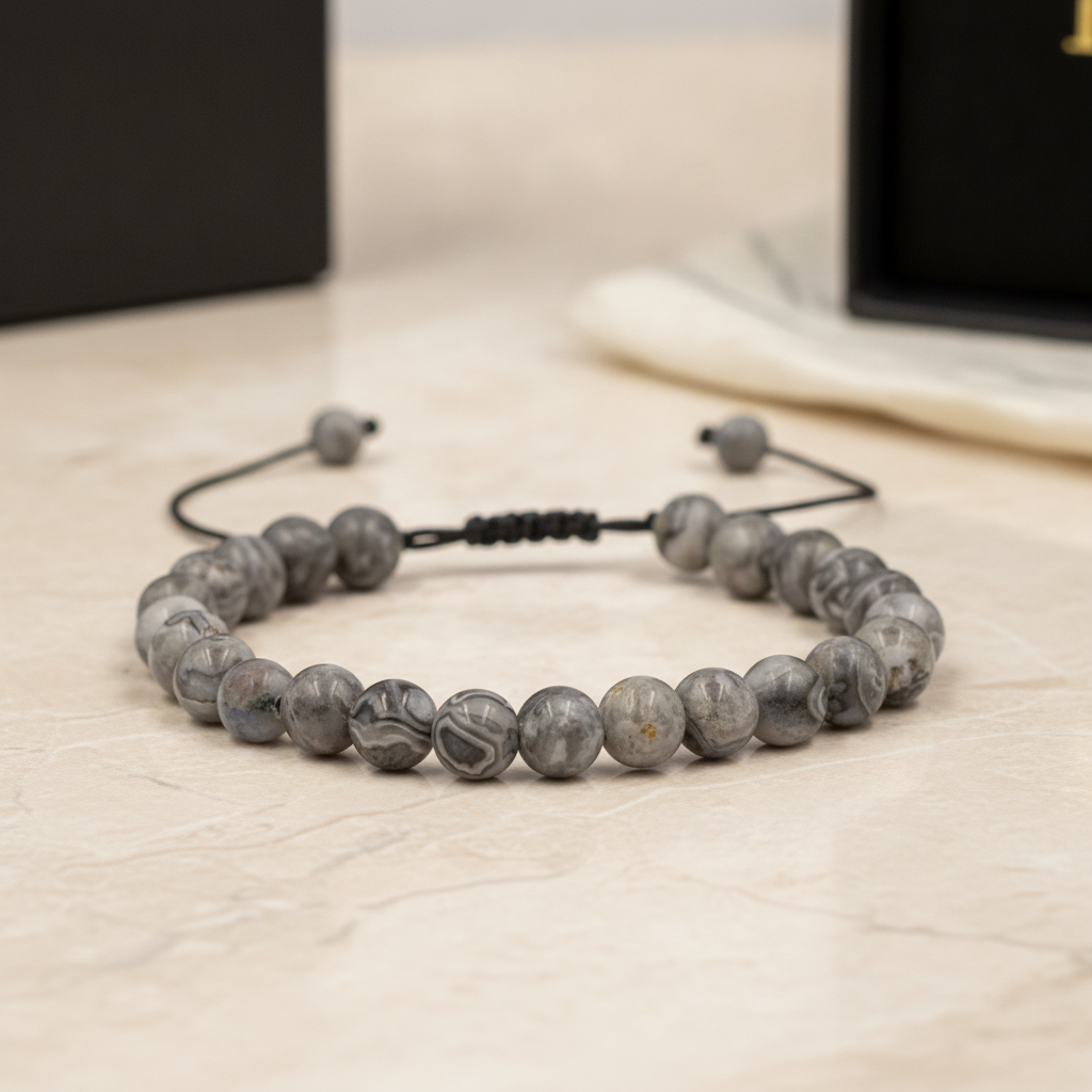Jasper 6mm Merdiven Kapama Doğal Taş Bileklik