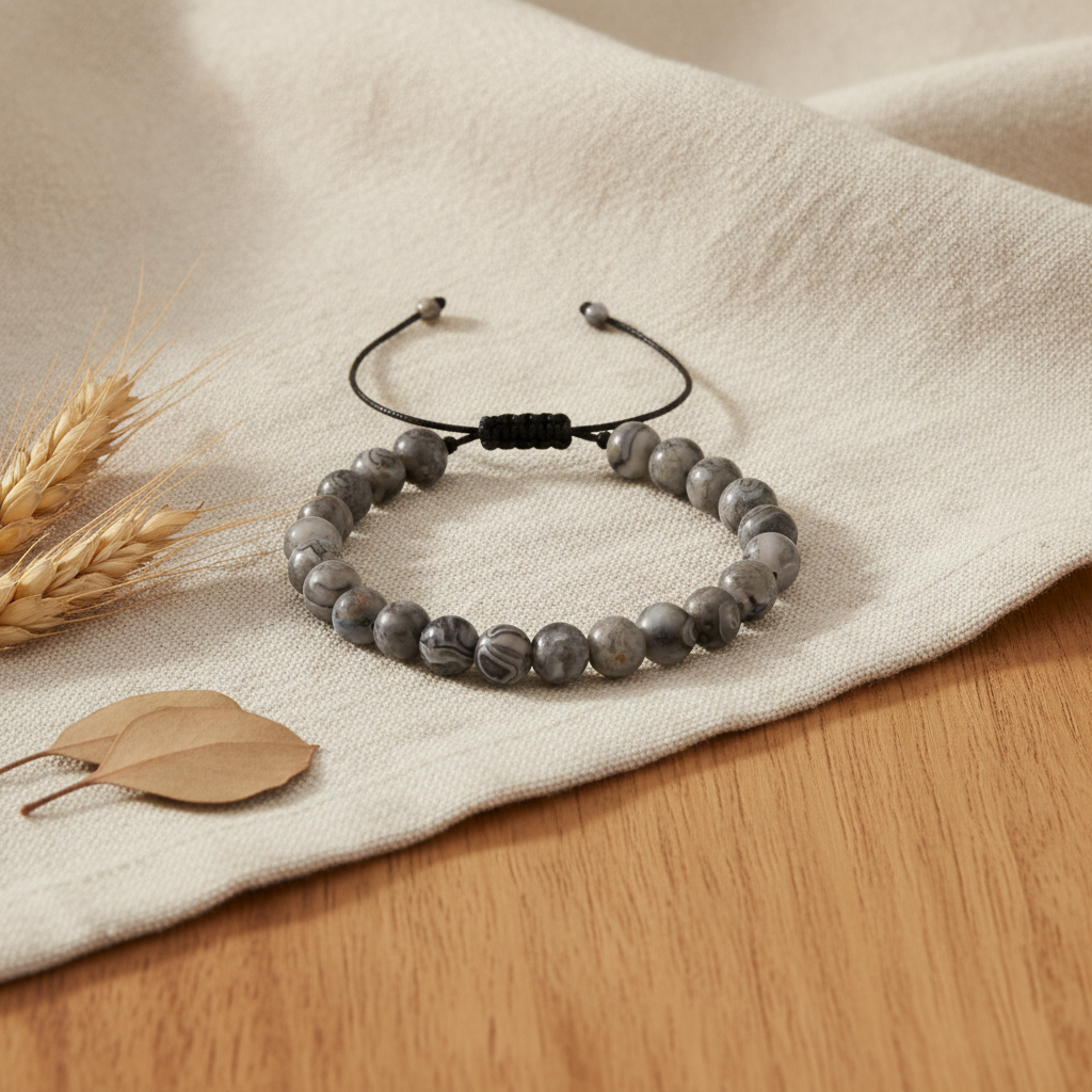 Jasper 6mm Merdiven Kapama Doğal Taş Bileklik
