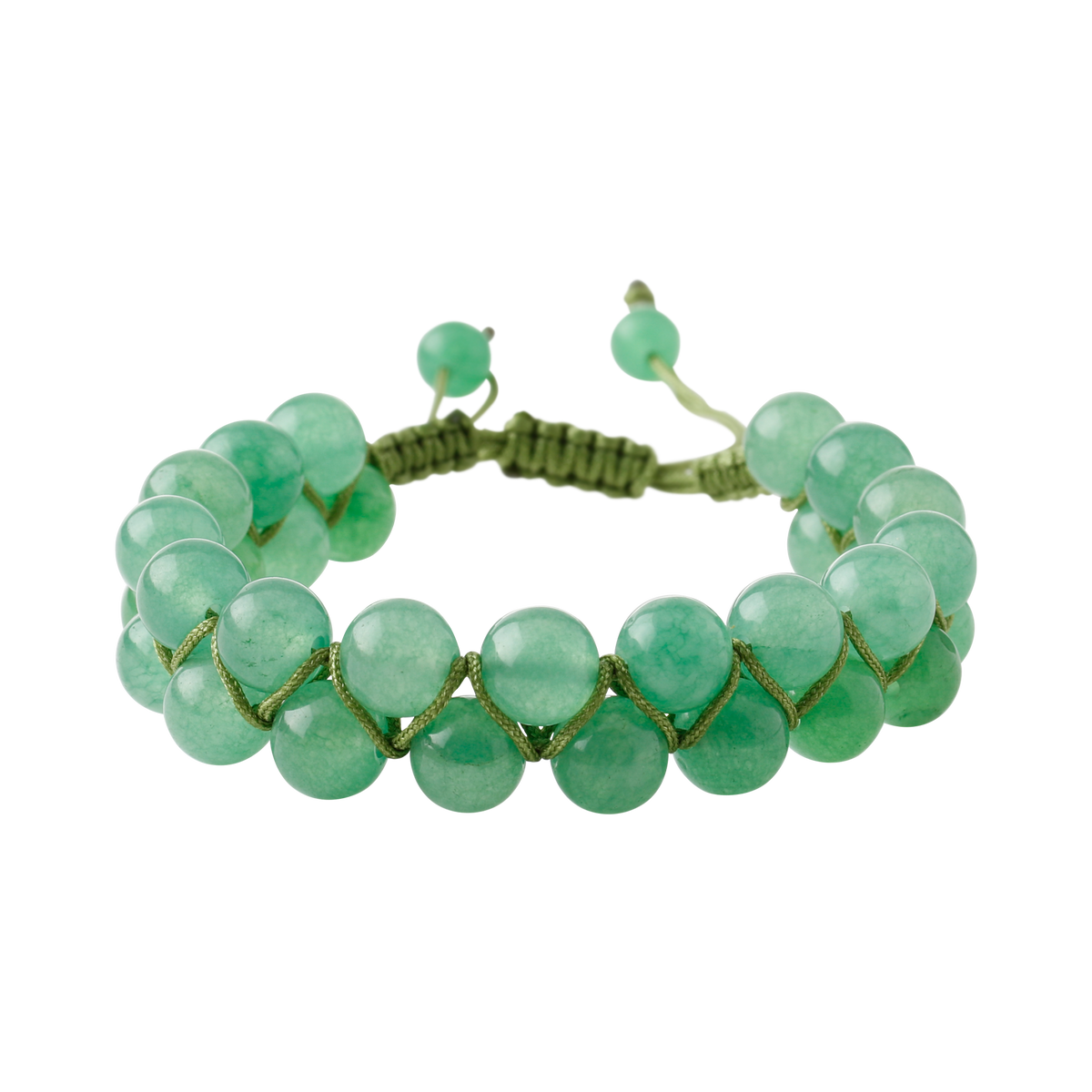 Yeşil Aventurin 8mm Çift Sıra Makrome Doğal Taş Bileklik
