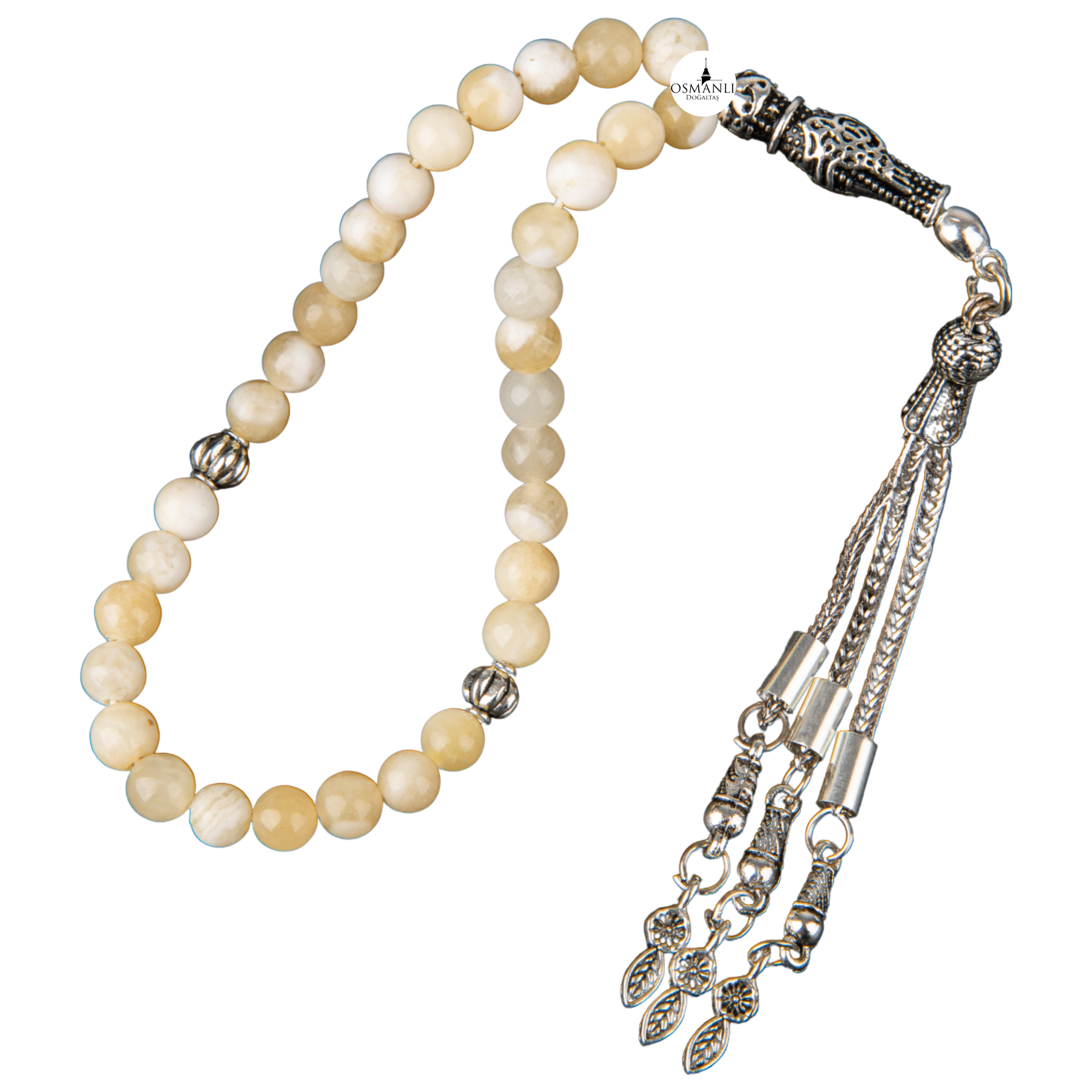 Aragonit Doğal Taş Tesbih 33lük - 6mm