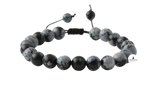 Karlı Obsidyen 8mm Merdiven Kapama Doğal Taş Bileklik
