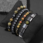 İç Huzur Sakinlik Doğal Taş Erkek Bileklik Seti