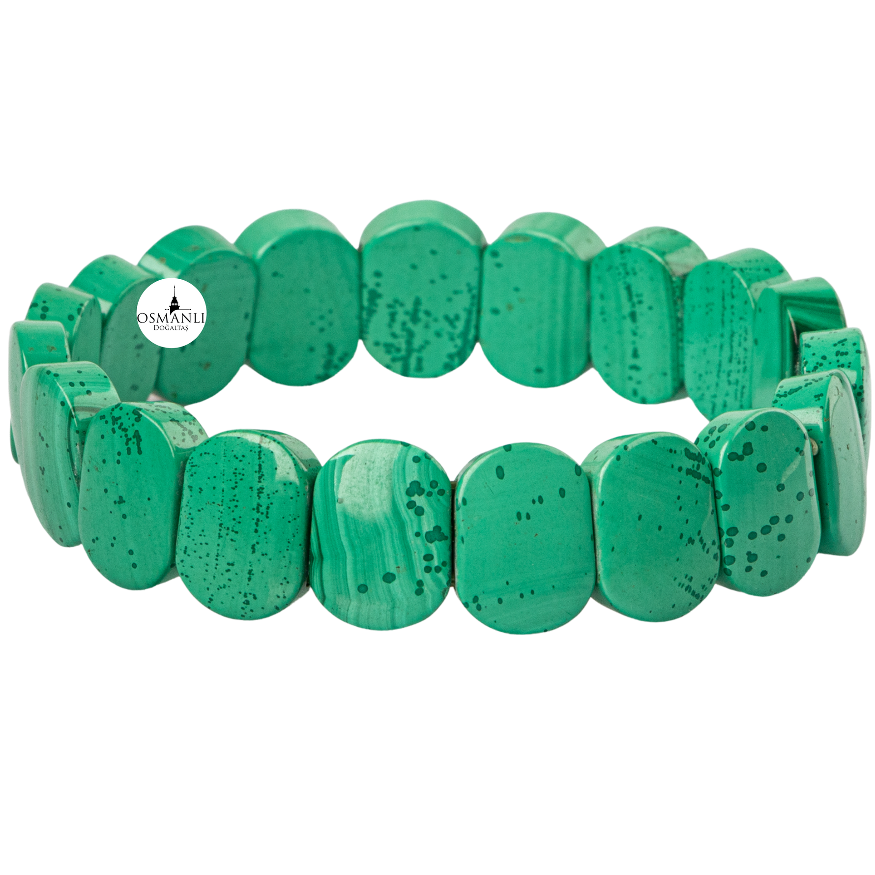 Malakit Doğal Taş Geniş Kesim Bileklik