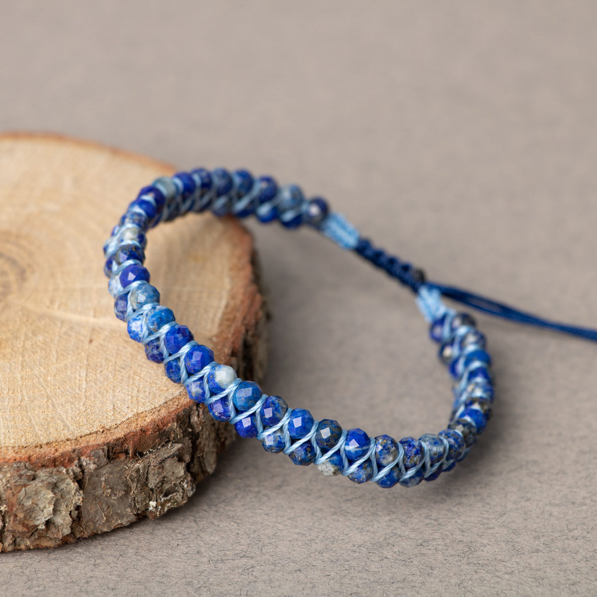 Lapis Lazuli 3-4mm Çift Sıra Doğal Taş Bileklik
