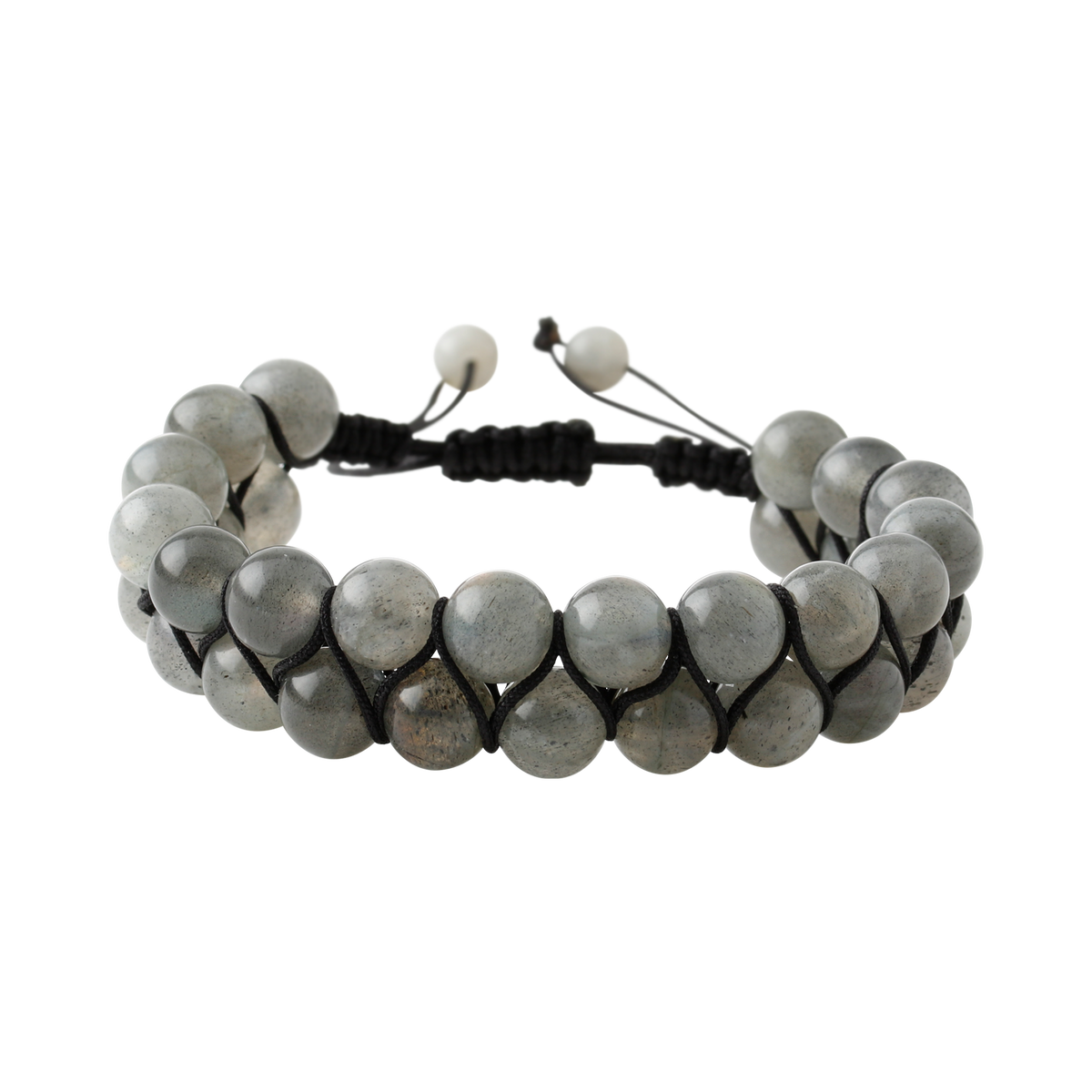 Labradorit 8mm Çift Sıra Makrome Doğal Taş Bileklik