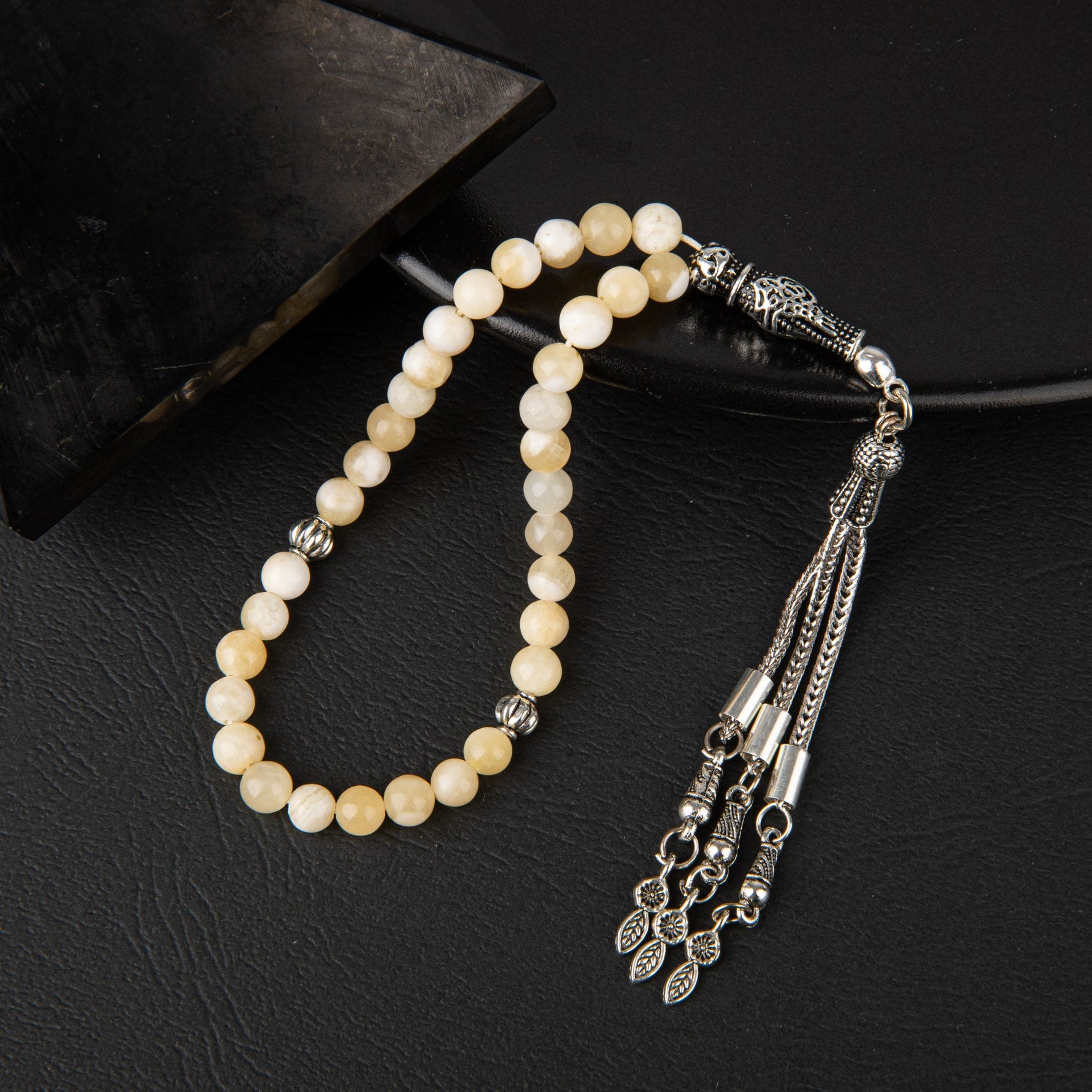 Aragonit Doğal Taş Tesbih 33lük - 6mm