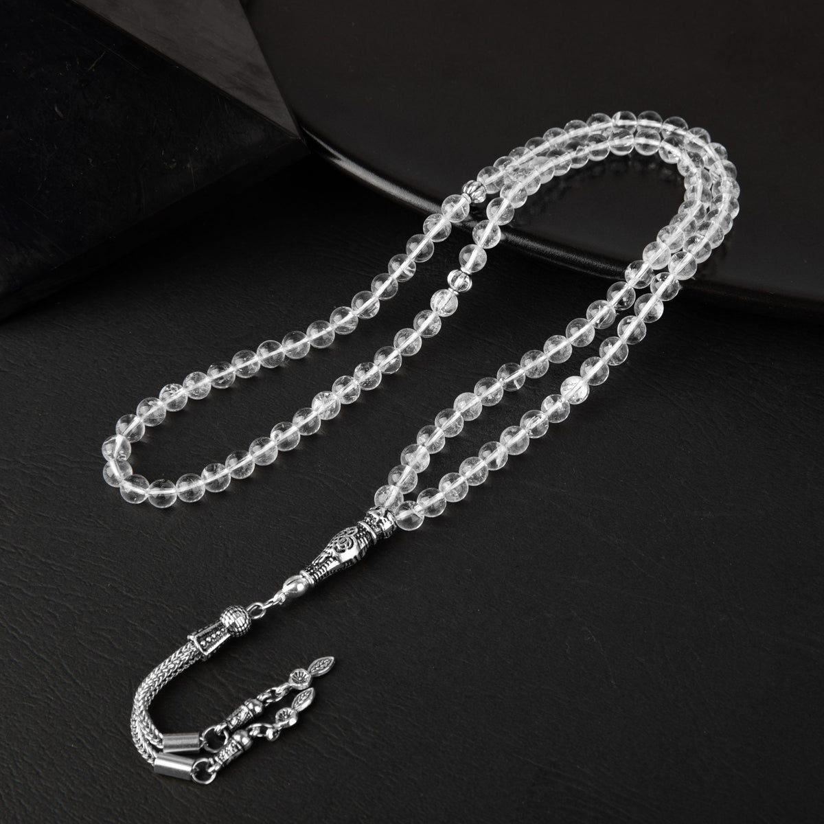 Kristal Kuvars Doğal Taş Tesbih 99luk - 6mm