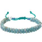 Akuamarin 3-4mm Çift Sıra Doğal Taş Bileklik