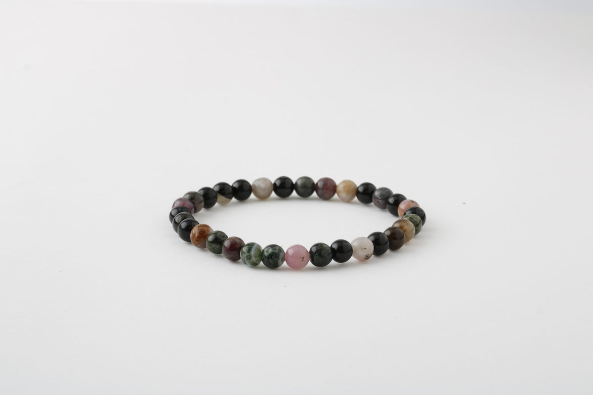 Renkli Turmalin 6mm Doğal Taş Bileklik